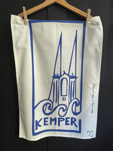 Torchon Cathédrale de Kemper - bleu