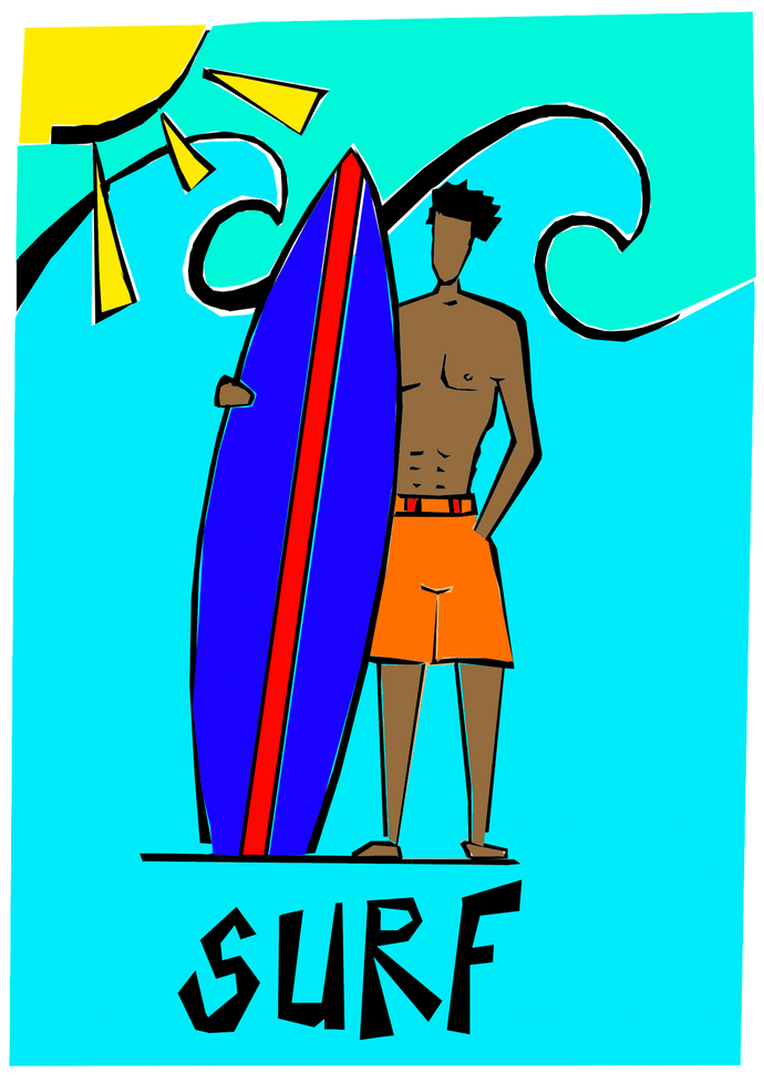 Affiche Surfeur Black