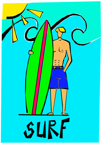 Affiche Surfeur Blond